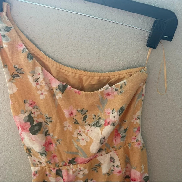 Abercrombie & Fitch NWT linen blend one shoulder floral dress - Picture 9 of 12